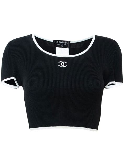 chanel crop top and skirt set|pre owned chanel tops.